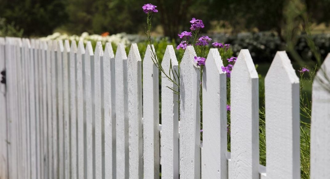 White Picket Fence Painted White
