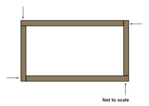 Diagram of assembling the base layer of a raised retainer sleeper bed