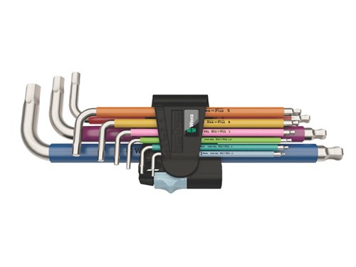 Wera Hex Plus Multi Colour L Key Set 9 Piece