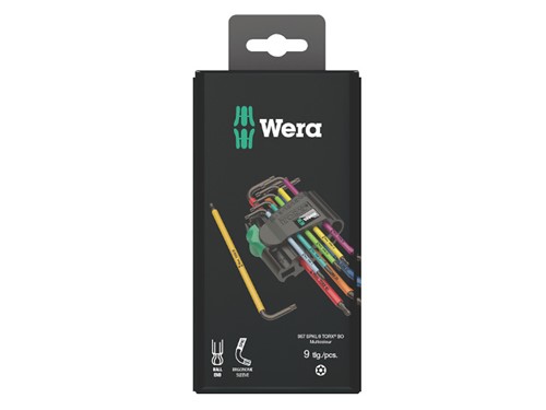 Wera TX BO BlackLaser Multi Coloured L Key Set 9 Piece