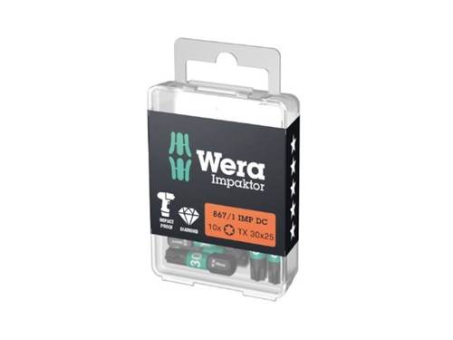 Wera Impaktor 867/1 TORX bits TX30x25mm Pack of 10