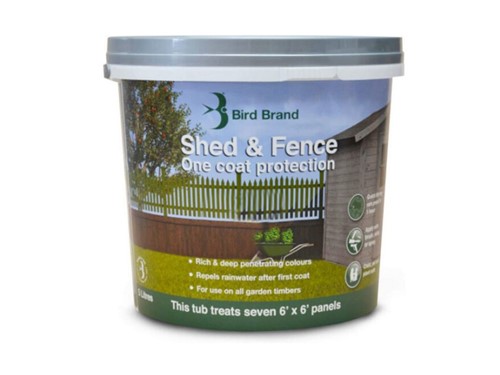 Bird Brand One Coat Protection Shed & Fence Paint 5L - Medium Oak