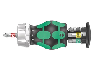 Wera Kraftform Stubby Mini Ratchet Screwdriver with Bits 6 piece