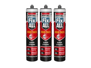 Soudal Fix All High Tack Sealant & Adhesive Black Triple Pack 3 x 290ml