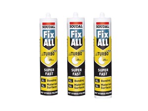 Soudal Fix All Adhesive Turbo White Triple Pack 3 x 290ml