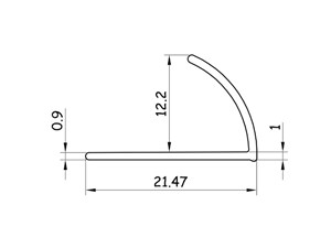 Tile Rite Round Profile Tile Edge 12mm 2.44m