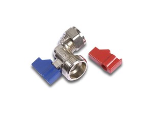 Washing Machine Valve Angle Chrome Plated 15mm x 3/4in