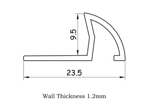 Tile Rite Profile Plus Tile Edging Soft Peach 9.5mm