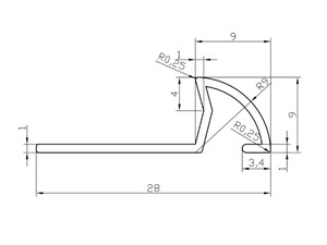 Tile Rite Profile Plus Quadrant Tile Edging 8mm Silver