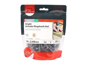 TIMco Annular Ringshank Nail Bright 50mm  2.65g 500g