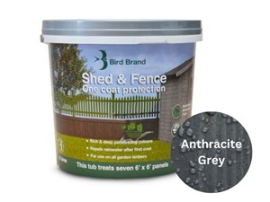 Bird Brand One Coat Protection Shed & Fence Paint 5L - Anthracite