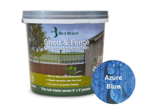 Bird Brand One Coat Protection Shed & Fence Paint 5L - Azure Blue