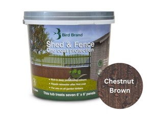 Bird Brand One Coat Protection Shed & Fence Paint 5L - Chestnut Brown