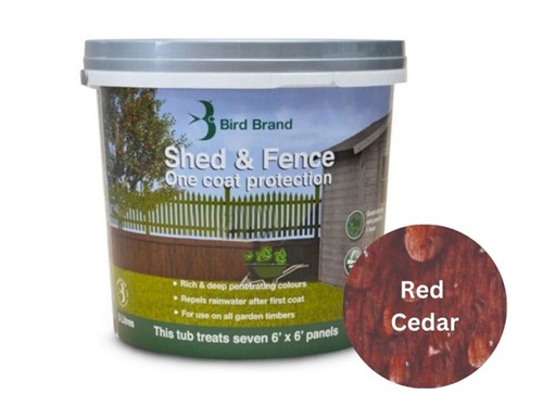 Bird Brand One Coat Protection Shed & Fence Paint 5L - Red Cedar