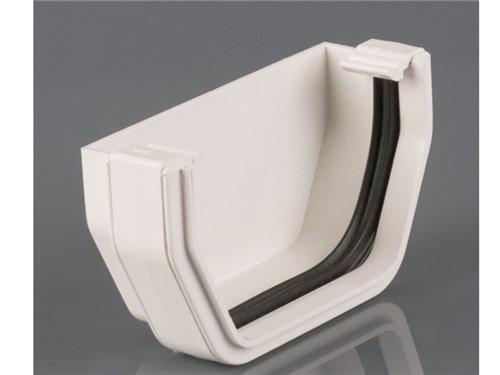 Square Gutter Stop End External 114mm - White