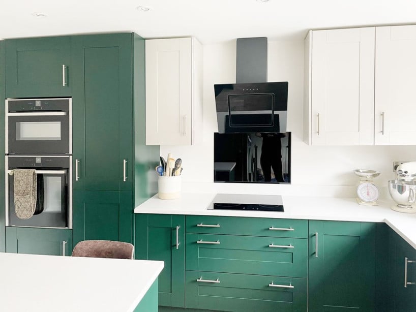 Bright Green Kitchen Design in Shaker Style