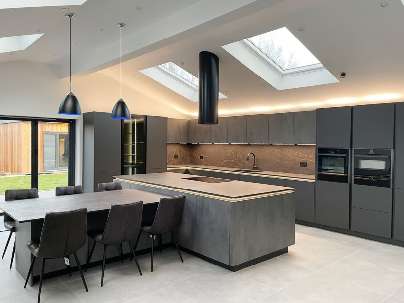 Rotpunkt grey kitchen minimalist modern design