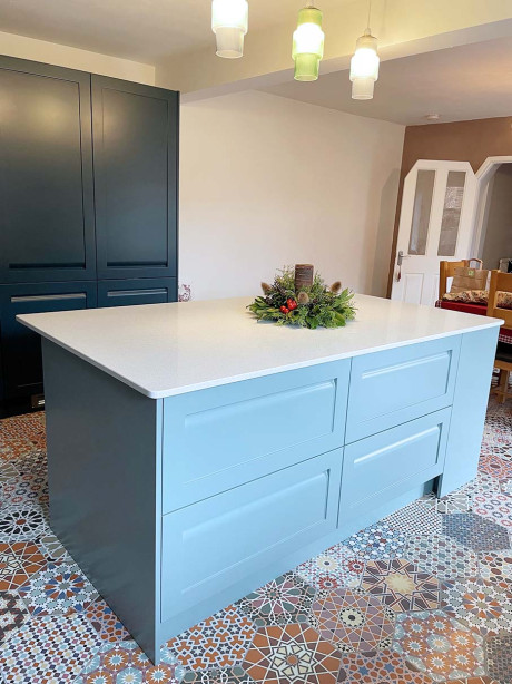 Kitchen Island in two tone - designed byTunbull Kitchen Planner Jess Cook