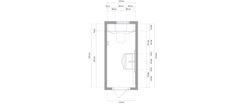 Toilet and Cloakroom 2D plan