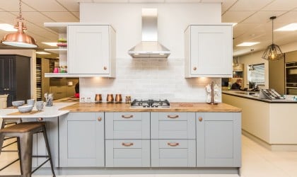 Kitchen unit on display in our Boston showroom.