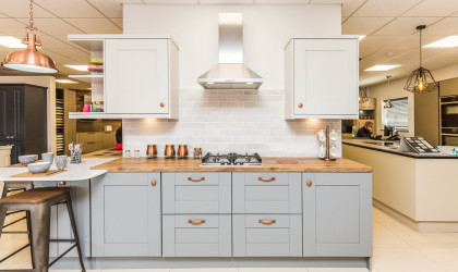 Kitchen unit on display in our Boston showroom.